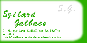 szilard galbacs business card